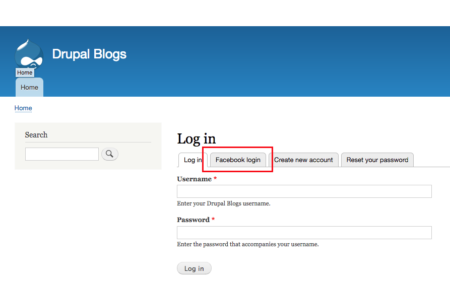 Drupal 8 facebook login on user page