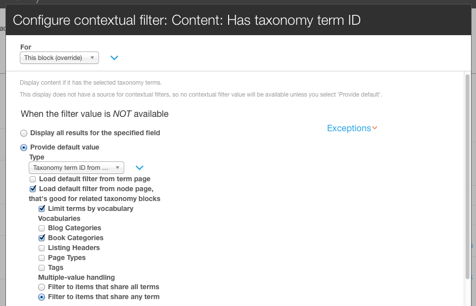 Drupal Related Content with Contextual Filters