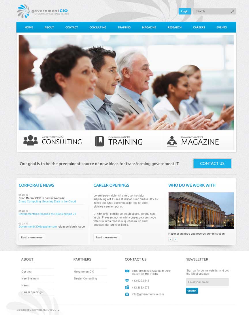 GovernmentCIO Homepage Website Design for Drupal