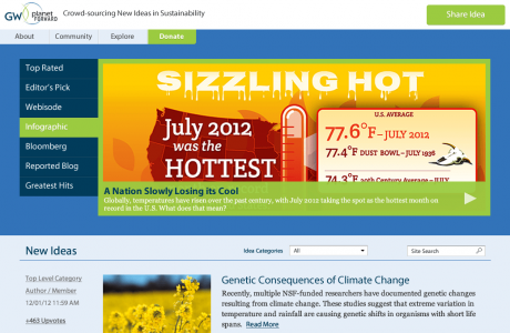First PlanetForward Mockup Design for Homepage